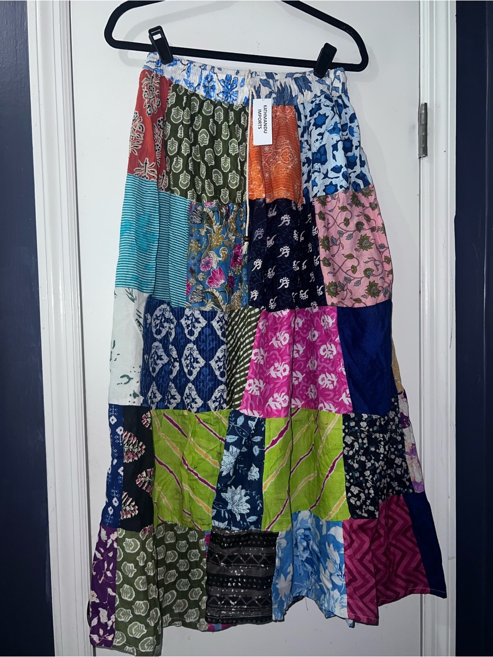 Kathmandu Multicolored Patchwork Maxi Skirt — Bright Boho Panels